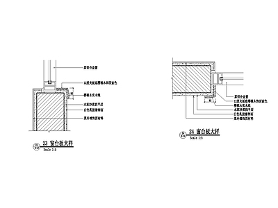 窗台板及窗套线大样 施工图