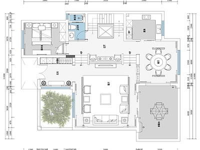 200平别墅平面布置图含PSD 施工图