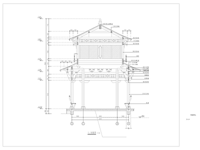 木质亭子廊架 施工图