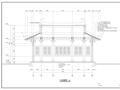 古建筑 单檐歇山建筑结构含所有节点做法  施工图