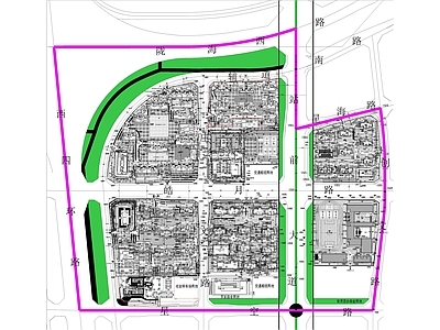 现代小区整体规划图 施工图 区域规划