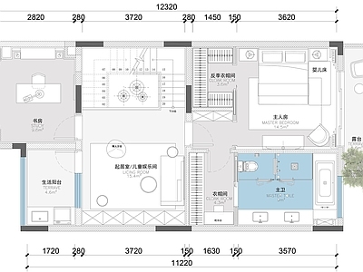 80平私人别苏主人房平面布置图 施工图