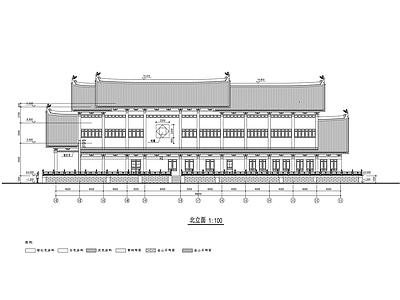 三层仿古图书馆建筑 施工图