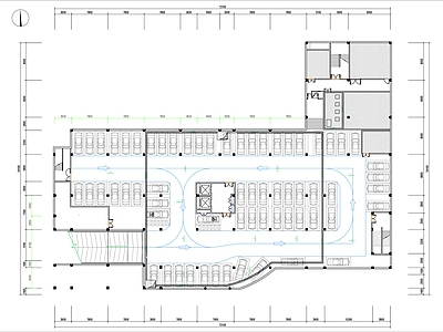 2000㎡地下停车场平面布置图