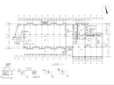 5层4029平米食堂宿舍综合建施 施工图 食堂建筑