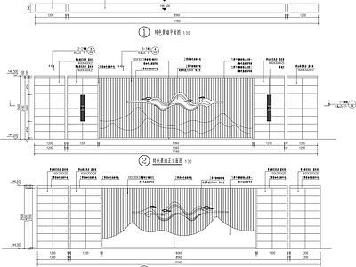 新中式山水特色景墙详图 施工图