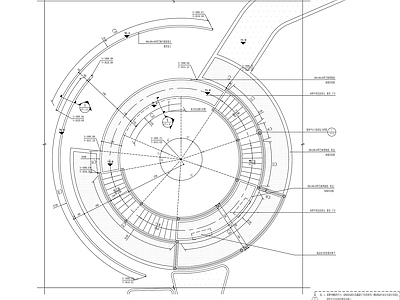 圆形架空观景平台 施工图