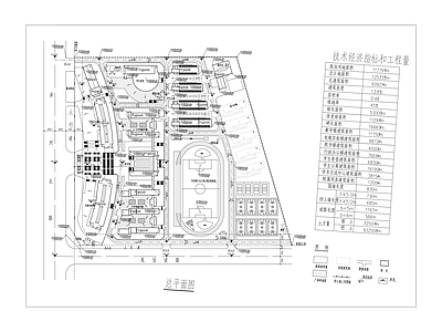 中学总平规划图纸 施工图 区域规划