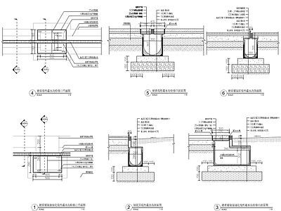 小区景观线性排水沟 缝隙式排水沟 施工图