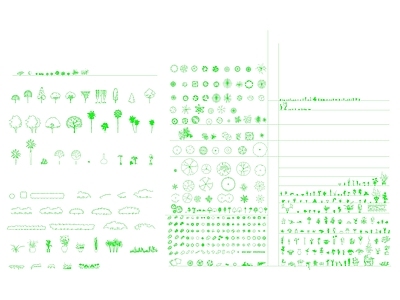 现代植物树木立面图 侧面图库 图块 图集 施工图