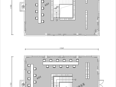 300㎡两层图书馆平面布置图 施工图