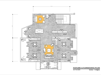 300㎡棋牌室休闲会所平面布置图 施工图