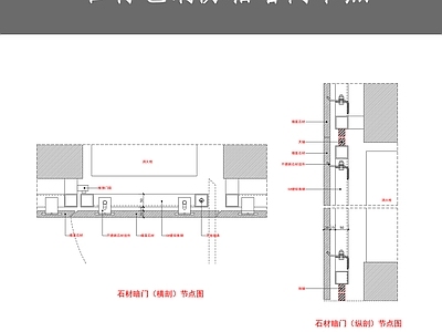 石材包消防箱暗门节点 施工图 隐形