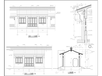 中式古建门头 屋全 施工图