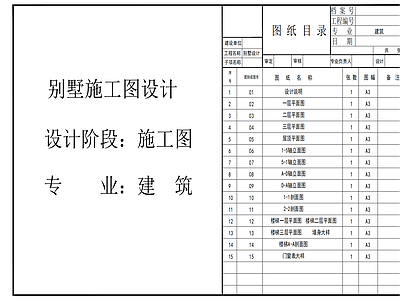 新中式独栋别墅 斜 施工图