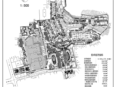 中学校园详细规划 施工图 区域规划