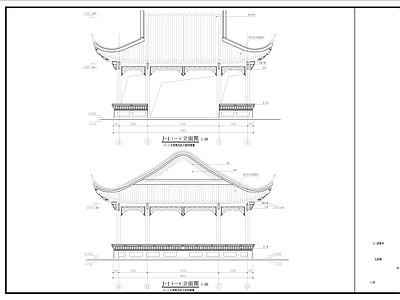 中式古建景观亭  施工图