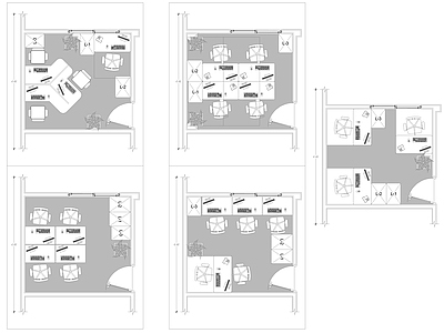 多种小型工作室 施工图