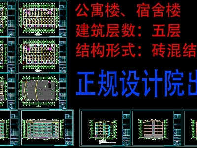 宿舍楼 公寓楼砌体结构 施工图