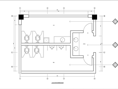 公共卫生间 洗手间 公共厕所 男女室内装修 施工图