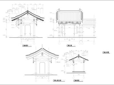 仿古门廊节点详图 施工图