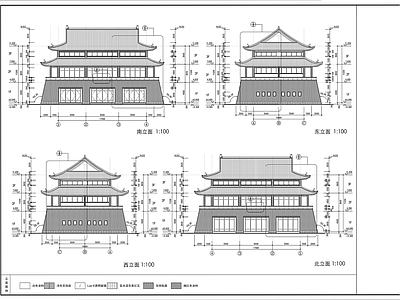 2层中式展厅建筑图纸 施工图 展销厅