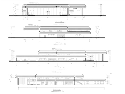 雷克萨斯汽车4S店 汽车展示厅 施工图 展销厅