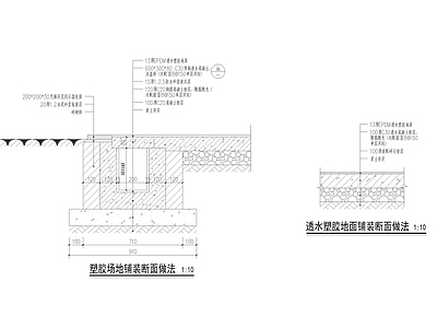 塑胶场地地面做法大样 施工图