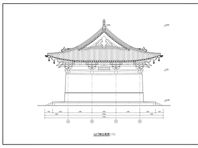 歇山顶古建筑 施工图