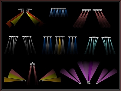 舞台灯光舞台照明灯架射灯霓虹灯 施工图