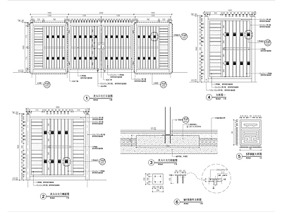 现代小区消防门入口大门 施工图