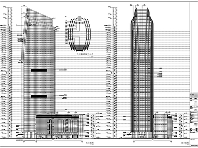 五十四层超高层综合体建筑设计方案 施工图