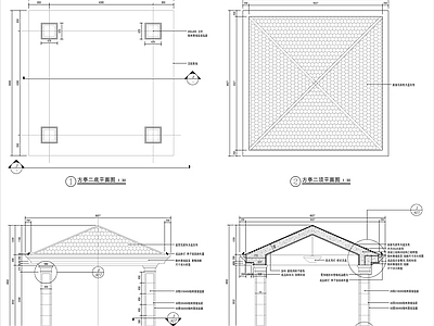 欧式景观方亭 施工图