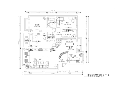 现代家装大平层样板 施工图