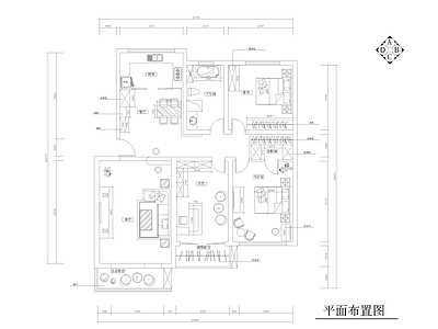 现代家装大平层样板间 施工图