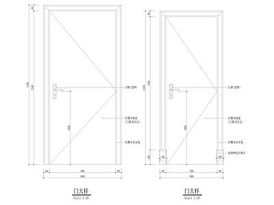 客房门大样 施工图 通用节点