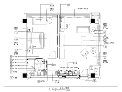 现代风格星级酒店豪华家庭套间室内精装修 施工图 客房