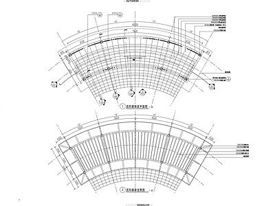 弧形廊架 施工图
