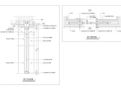 吊滑门节点大样 施工图 通用节点