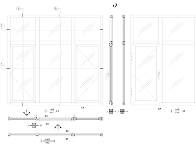 八种款式中空玻璃窗标准详图 施工图