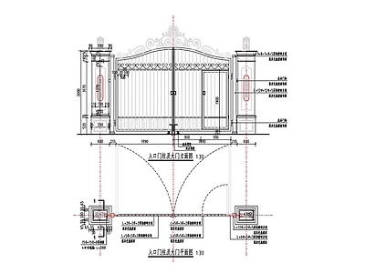 别墅庭院入口大门 施工图