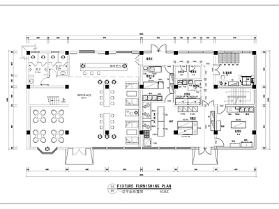 现代风格食堂平面图 施工图