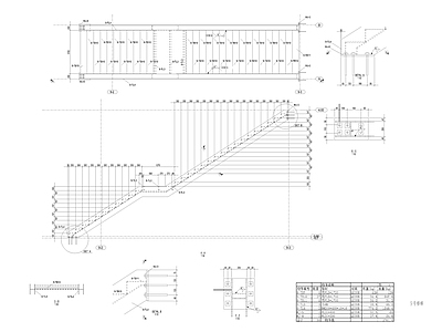 直跑钢楼梯钢结构详图 施工图