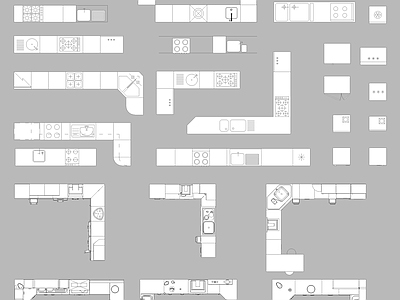 橱柜平面图纸 施工图