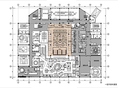 两层中式传统剧院戏楼平面布置图 施工图