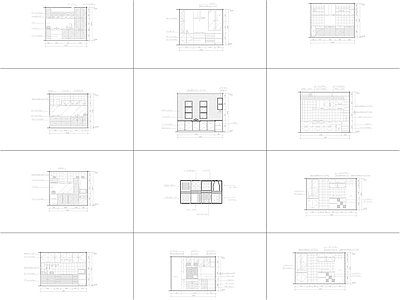 厨房厨具平立面 施工图