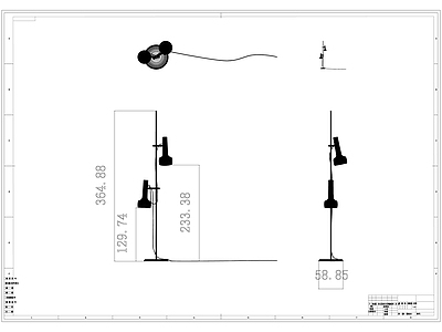 落地灯线稿图设计 施工图