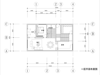 四层出租自建房平面布置图 施工图