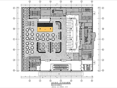 2000㎡学校食堂餐厅平面布置图 施工图