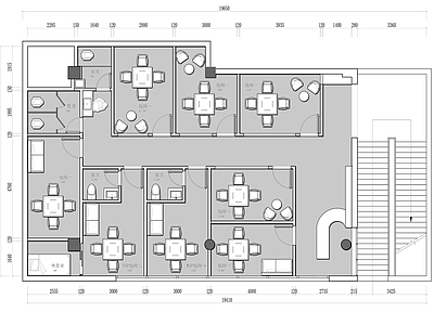 棋牌麻将房娱乐俱乐部平面图 施工图